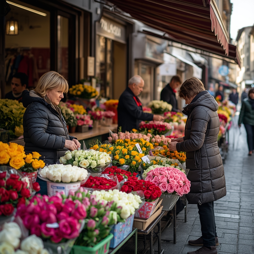 Flower Market in Italy