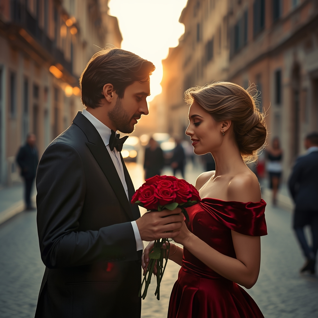 Romantic Valentine Day Flowers Italy