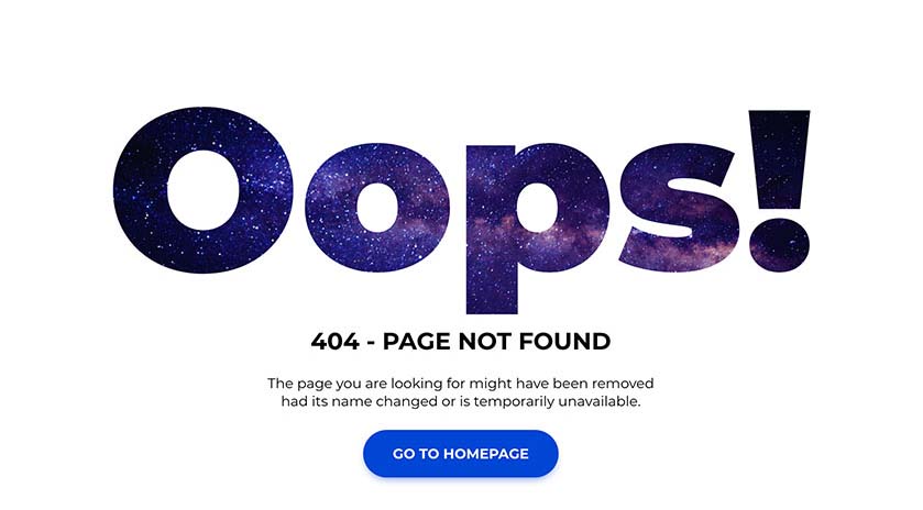 404 Error- No Page Found