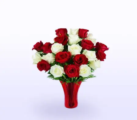 Red and White Roses Bouquet