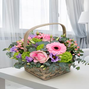 Pink Flower Basket