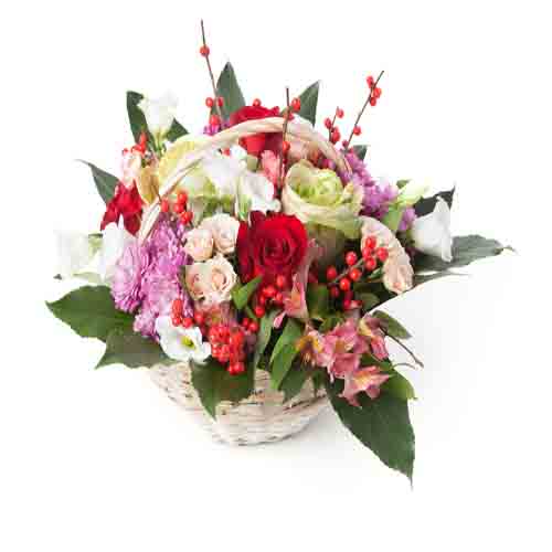 Basket Of Mixed Flowers
