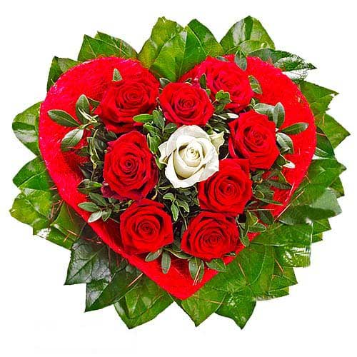Heart Shape Bouquet of Roses